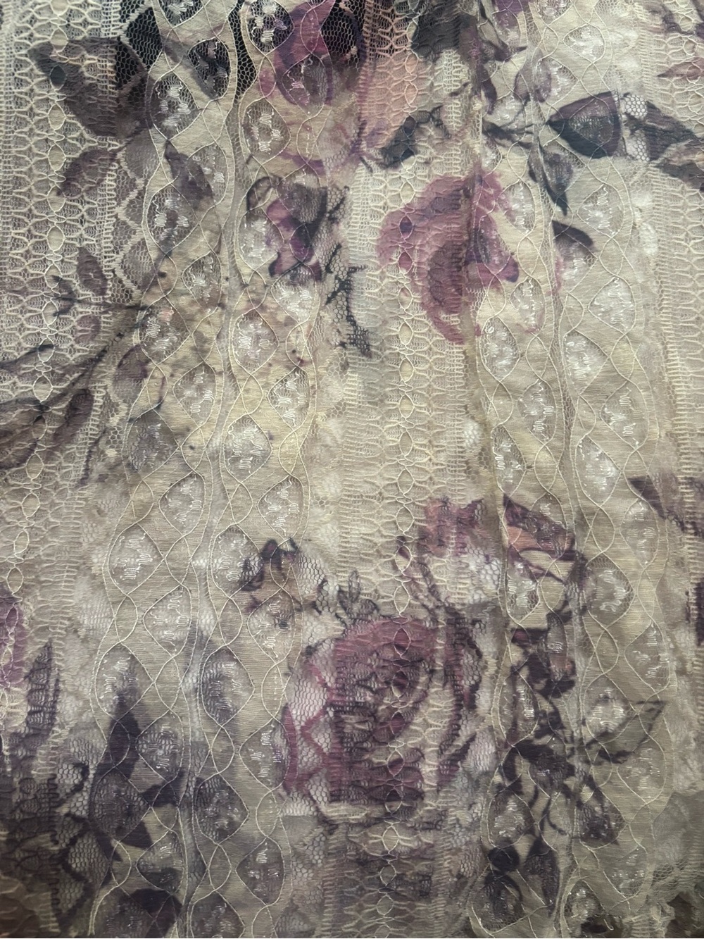 Origami Chiffon Floral Lace Duster Dusty Rose & Taupe - Picture 4 of 5